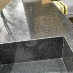 Outlet KeukenStijn Stenenkeukenblad Odessa Black poli 30mm Quartz Edge 11A